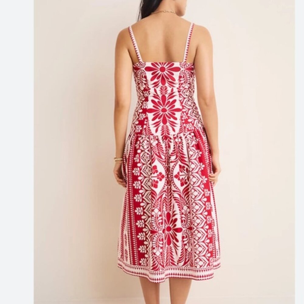 Francesca's Red & White Midi Dress - Picture 3 of 7